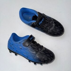 HANANI Boys Youth Size EU36 US 1 Blue Black Velcro Soccer Low Top Cleats JB1